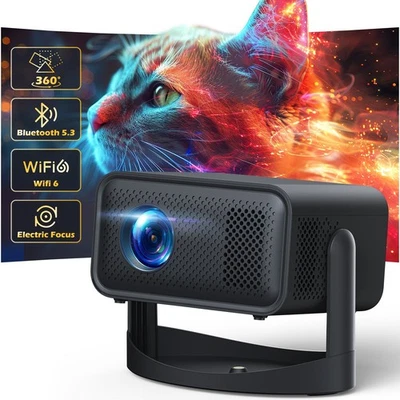 360°5G Smart LED Projector Bluetooth WiFi Projector Home Theater Android & IOS