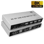 8K Dual-Port DP USB KVM Displayport 1.4 KVM Switch 4K@144hz USB KVM Switcher 2X1