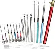 CORHAD 1 Set 16PCS Embroidery Pen Needles Set Portable Weaving Tool Kit for Beginners Professionals Durable Sewing Needles with Threaders for Creative Embroidery Crafts