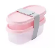 New Tupperware Modular Mates Set of 2 Oval with Pink Seals Divider and Band