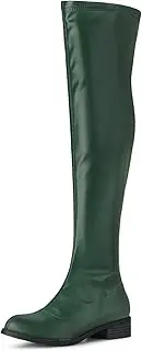 [Allegra K] Women's Round Toe Block Heels Over Knee High Boots