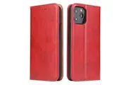 For iPhone 12 Pro Max Case Leather Flip Wallet Folio Cover with Stand Red