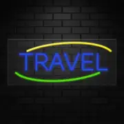 Travel Sign for Business Displays | LED Flex Neon | 32"W x 13"H x 1"D