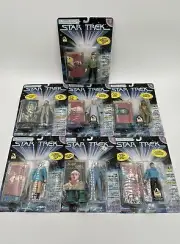 Star Trek Action Figure Lot - Playmates 1995-1997 Figures & Cards - Set Of 7