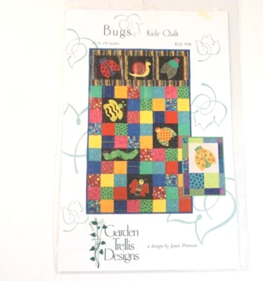 Bugs Kids Quilt Applique Wall Hanging Quilt Pattern