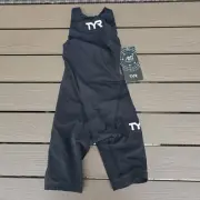 TYR Women AP12 Closed Back Short John Speed Suit Techsuit Black Sz 26L FINA New