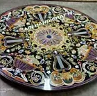 48" Black Marble Inlay Table Top round dining sofa center bird table decor room