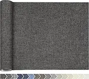 KING MOUNTAIN Fine Linen Repair Patches, Self-Adhesive Linen Fabric Patches, 12X40 inch Extra Size, Multi Color, Can be Used for Linen Sofa Repair and Linen Clothes Repair(12" x 40",Dark Grey 2.0)