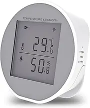 Wengart WiFi Temperature Humidity Sensor WSD400H,2.4GHz Tuya App,Indoor LCD Thermometer Hygrometer,Compatible with Alexa,Google Assistant