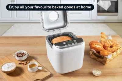 Bread Maker 19 Preset Functions UserFriendly Design Compact Portable Timer White
