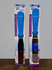 Baked With Love 9" Angled Spatula Blue With Stainless Steel Blade, Set of 2