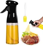 Olive Oil Sprayer for Cooking,Oil Dispenser Bottle Spray Mister for Air Fryer, Portable Refillable Food Grade Kitchen Cooking Oil Bottle Mist Spritzer for Baking, BBQ, Salad, Frying, 7oz(210ml),Black