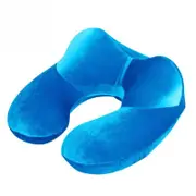 Blue U-Shape Travel Pillow Travel Neck Pillow Inflatable Head Rest Cushion Portable