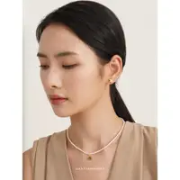在飛比找ETMall東森購物網優惠-MGS米形珍珠項鏈女高級設計18K金