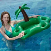 PVC Ice Bar Ice Tray Thickened Floating Bed Water Inflatable Floating Row(Coconu