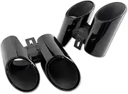 2pcs/Lot Quad Car Exhaust Tip Compatible For Stainless Steel Muffler Tip Nozzle Exhaust System Tips(Black)