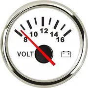 ALAGPNPMZH 52mm Marine Voltmeter 8-16/16-32 Volts for Caravan Car Boat Motorcycle Volt Meter Gauge with Red Backlight 12V 24V Voltmeter(WS)