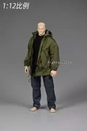 1/12 Male Army Green Windbreaker Jacket Coat Top Clothes For 6" Action Figure