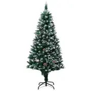 Artificial Christmas Tree with Pine Cones and White Snow 180 cm vidaXL