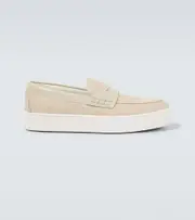 [Christian Louboutin] Christian Louboutin Paqueboat canvas and leather loafers AU 7 beige