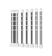 Antec CIP4 Cable Kit White Grey - 6 Pack, 24ATX, 4+4 EPS, 16AWG Thicker, High Performance 300mm long Length. Premium Sleeved Universal AT-ECAB-W300-C1P4-W/GY