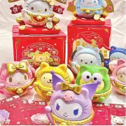 9pcs Sanro Family Fortune Cat Tumblers Series Box Pacha Dog Tide Play