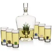 Tequila Decanter Tequila Glasses Set Agave Decanter & 6 Agave Sipping Shot Glass