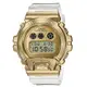 【CASIO 卡西歐】 G-SHOCK 金屬錶圈 透明手錶-金色_GM-6900SG-9_49.7mm