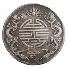2PCS Antique Feng Shui Chinese Double Dragons Bead Lucky Coins Collection Gi WY3