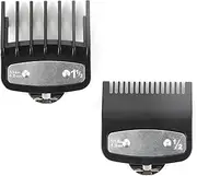 2Pcs Clipper Guards Compatible with Wahl 0.5 1.5 Clippers, Cordless Clipper Cutting Guards Standard Fitting Attachment Comb with Metal Clip 1/16 Inch and 3/16 Inch Replacement Guards Guide Combs Set