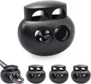 12 Pack Black Plastic Spring Cord Lock Toggle Stopper for Drawstring, Paracor