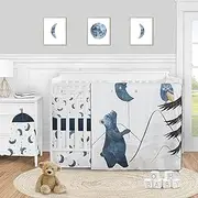 Sweet Jojo Designs Woodland Bear Owl Boy Girl Unisex/Gender Neutral Baby Crib Bedding Set Infant Nursery Room BreathableBaby Breathable Mesh Crib Liner Blanket Fitted Sheet 6p Celestial Sky Watercolor