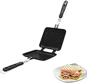 Toasted Sandwich Maker, Non Stick Coating Grill Pan Double Sided Frying Pan with Heat-Resistant Handles Suitable for Home Cooks Toasties, Breakfast Indoor & Outdoor