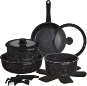 Country Kitchen 13 Piece Pots and Pans Set - Safe Nonstick Cookware Set Detachab