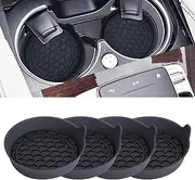 Amooca Automotive Cup Holders Universal Car Cup Coaster Waterproof Non-Slip Sift-Proof Spill Holder Car Interior Accessories 4 Pack Black