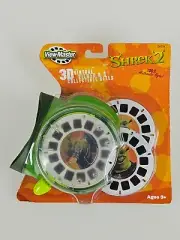 Shrek 2 "100% Ogre" Green Horizontal 3D Viewer & 3 Reels View-Master Set 2004
