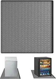 Fridge Mat, Mini Fridge Drip Mat, Silicone Fridge Mats with Raised Edge, Fridge Drip Tray, Fridge Floor Protection for Fridge, Washing Machine, Wine Cabinet, 60 x 60 cm, Black