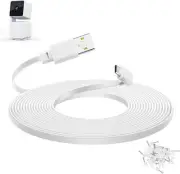Smays 20 ft Cable for WYZE Cam Pan v3 Camera, Flat Micro USB Extension White