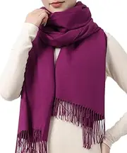 [Gochoneng] Women's Scarf Pashmina Shawls and Wraps for Evening Dresses Wedding Bridesmaid Bride Shawl Soft Winter Warm Scarves, Grape Purple