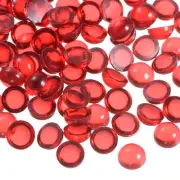 100pcs Cat Eye Resin Beads, 6mm Flatback Round Dome Beads Dark Red