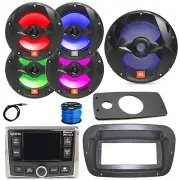 JBL Marine Radio,ANT, LED Sub, 4x 6.5" 225W LED Black Speaker,Spa Bezel, Adapter
