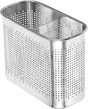 FUNNETOYU Stainless Steel Kitchen Utensil Holder Double Compartment Chopsticks Organizer Rack with Drainage Wall Mounted Design for Efficient Drying and Easy Access for Cutlery and Utensils