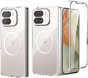 [RUNGOS] Magnetic Clear for Google Pixel 9 Pro Fold Case MagSafe [Strong Magnetic] [Crystal Clear] [Slim Fit] Shockproof Hard Cover for Google Pixel 9 Pro Fold Phone Case 2024