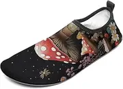 [BTCOWZRV] Water Shoes for Women Men Mushrooms and Butterflies Water Sports Shoes Slip-on Breathable Lightweight Athletic Aqua Sock