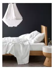 [Linen House] Nimes Sheet Set In White