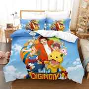 Bed Sheets g1702 Digimon theme Cartoon Anime Bedding Set Anime 3-Piece Bedding Set 3D Digital Printing Duvet Cover Set Twin/Full/Queen/King size--7--