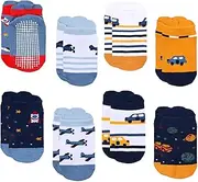 [HappiStepz] 8 Pairs Toddler Gripper Socks For Boys and Girls