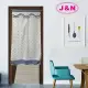 【J&N】英式印花雙開式長門簾90150-藍色(-1入)