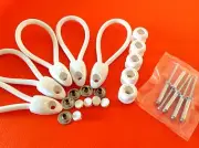 BUNGEE BUNJI LOOPS 100 mm + KNOBS WHITE X 5 BIMINI REPAIR KIT inc postage