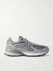 [New Balance] New Balance - 990v4 Leather-trimmed Suede And Mesh Sneakers - Gray - US 8 US 8 Gray